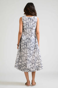 Geometry in Motion Sleeveless Dress - Etiquette Apparel