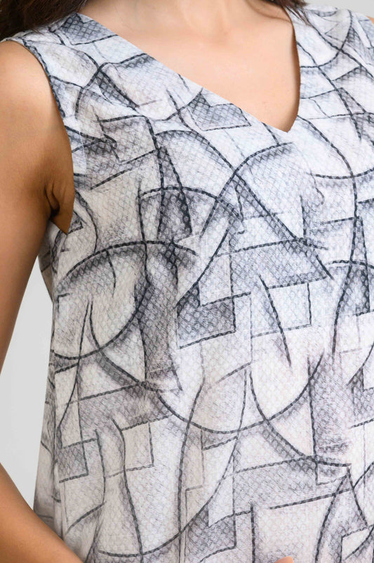 Geometry in Motion Sleeveless Dress - Etiquette Apparel