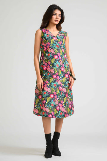 Tropical Overlap Escape Dress
