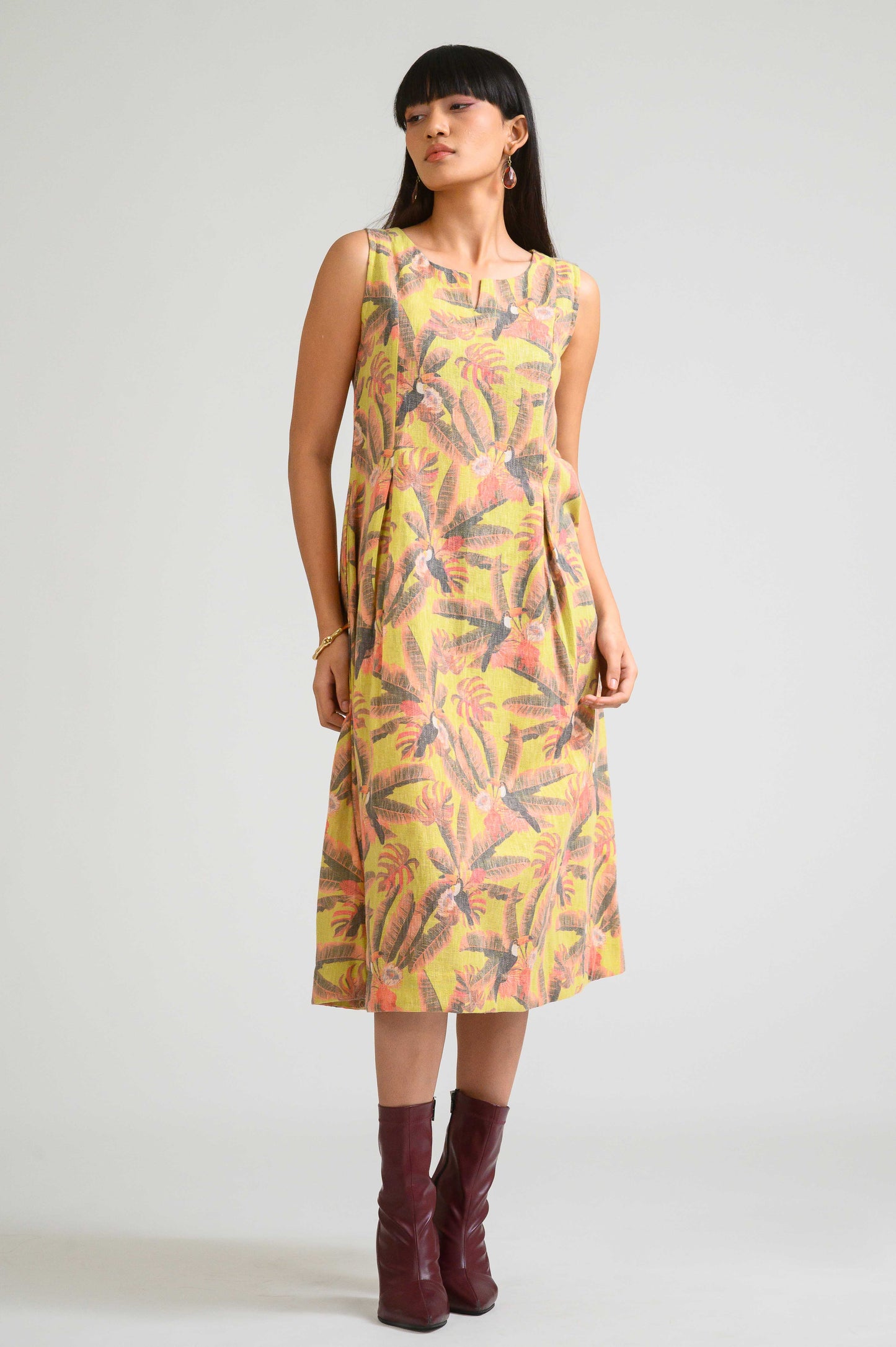 Into the Tropics Sleeveless Dress - Etiquette Apparel