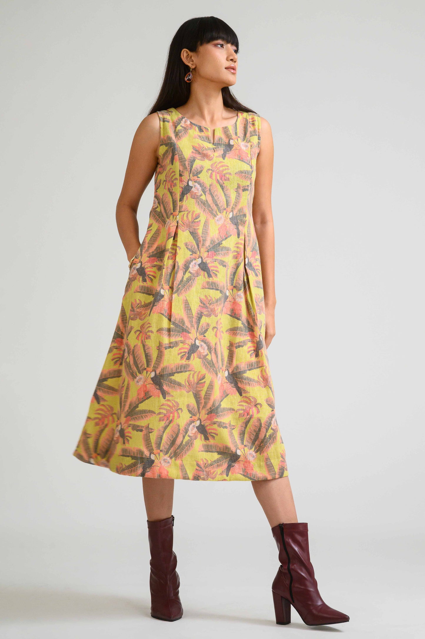 Into the Tropics Sleeveless Dress - Etiquette Apparel