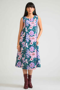 Tropical Daydream Sleeveless Dress - Etiquette Apparel