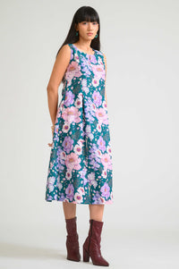 Tropical Daydream Sleeveless Dress - Etiquette Apparel