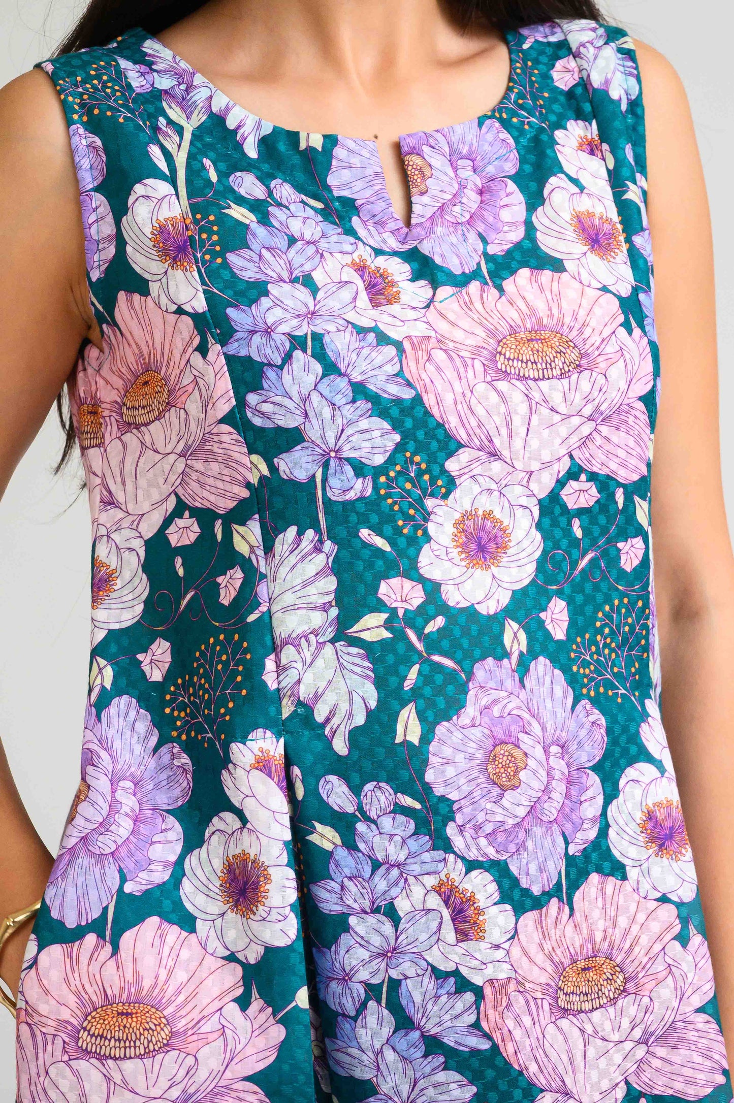 Tropical Daydream Sleeveless Dress - Etiquette Apparel