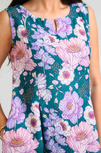 Tropical Daydream Sleeveless Dress - Etiquette Apparel