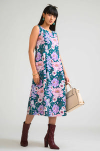 Tropical Daydream Sleeveless Dress - Etiquette Apparel