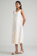 Product Carousel Image 3: Off White Ikat Elegance Sleeveless Dress