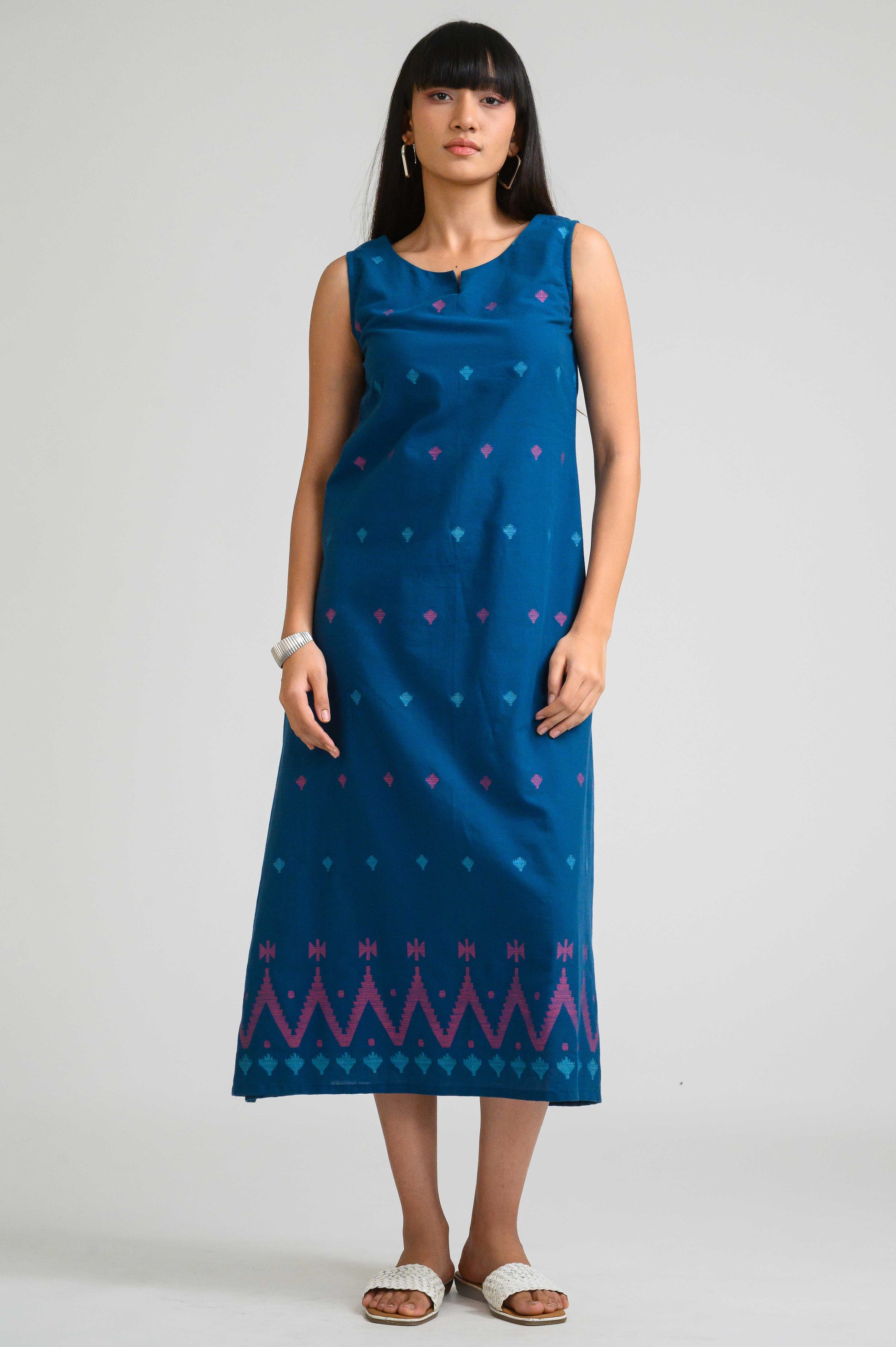 Product Carousel Image 8: Sleek in Jamdani Sleeveless Dress