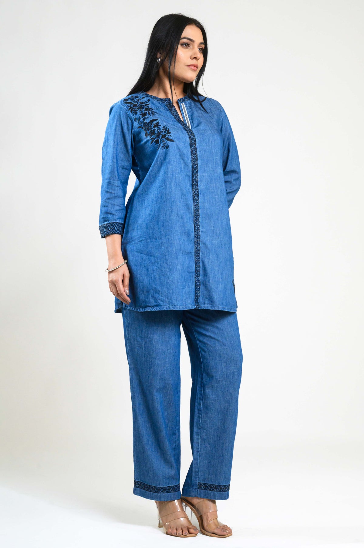 Denim on the go Co-ord Set - Etiquette Apparel