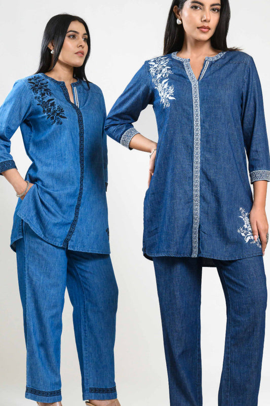Denim on the go Co-ord Set - Etiquette Apparel