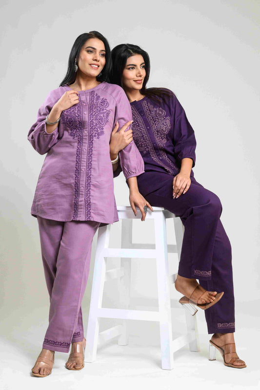 Whispers of Purple Co-ord Set - Etiquette Apparel