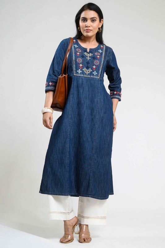 Sindhi Taka Embroidery Kurta - Etiquette Apparel