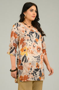Flowy Georgette Leaf Top - Etiquette Apparel