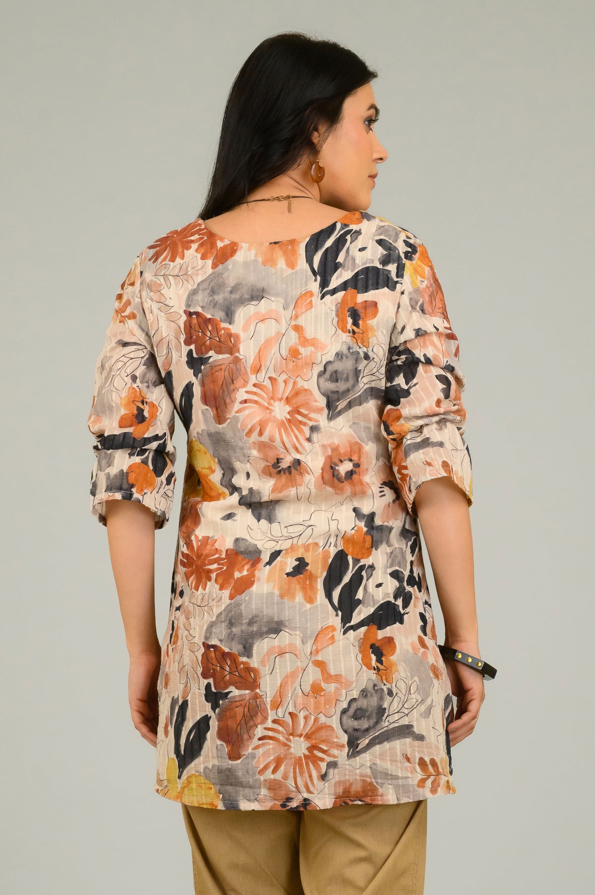 Flowy Georgette Leaf Top - Etiquette Apparel