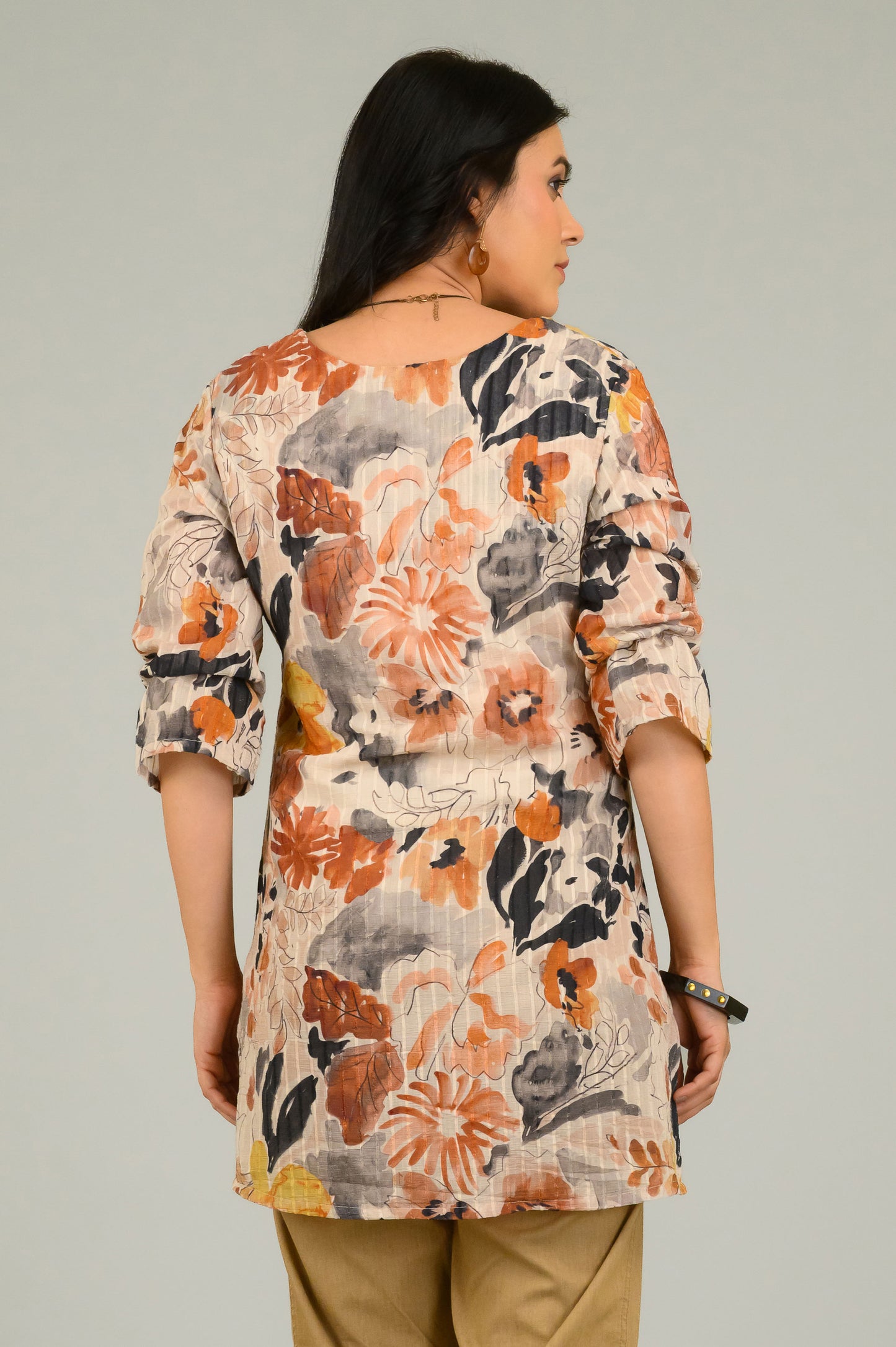 Flowy Georgette Leaf Top - Etiquette Apparel