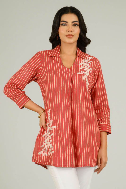 Stipes & Petals Top - Etiquette Apparel