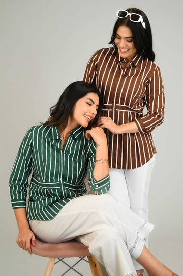 Bold Stripes & Strong Impression Top - Etiquette Apparel 
