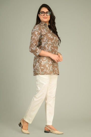 Multi Floral Frenzy Top - Etiquette Apparel 