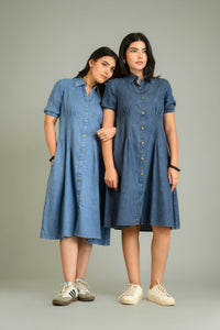 The Cinched Denim Dress - Etiquette Apparel