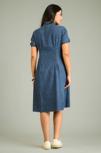 The Cinched Denim Dress - Etiquette Apparel