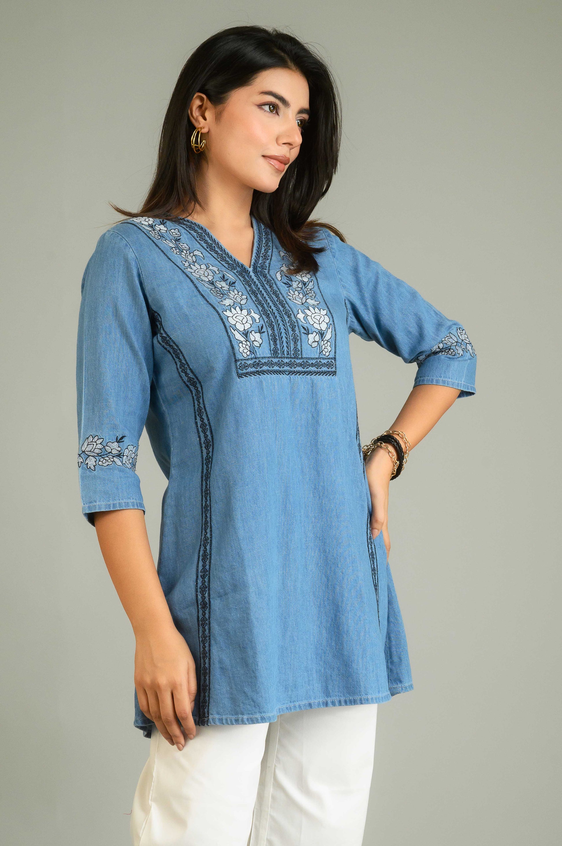 Product Carousel Image 4: Denim with a Dash Top