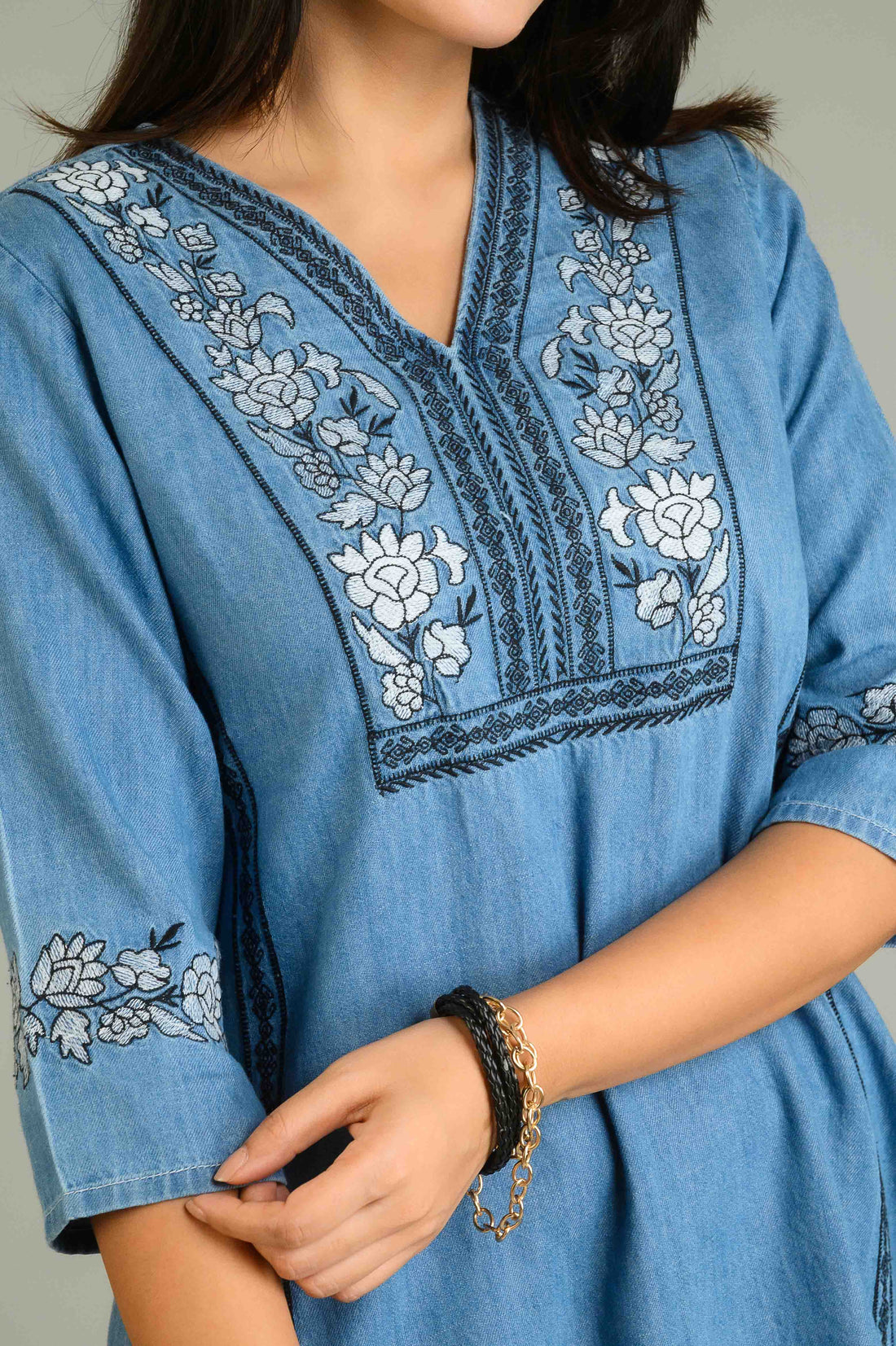 Denim with a Dash Top - Etiquette Apparel 