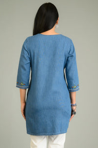 Denim Meets Heritage Top - Etiquette Apparel