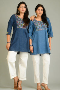 Denim Meets Heritage Top - Etiquette Apparel