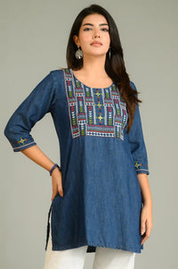 Denim Meets Heritage Top - Etiquette Apparel