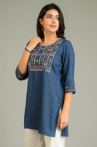 Denim Meets Heritage Top - Etiquette Apparel