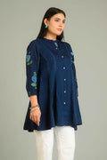 Product Carousel Image 8: Handpainted Denim Sleeved Top