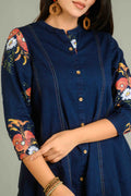 Product Carousel Image 2: Handpainted Denim Sleeved Top