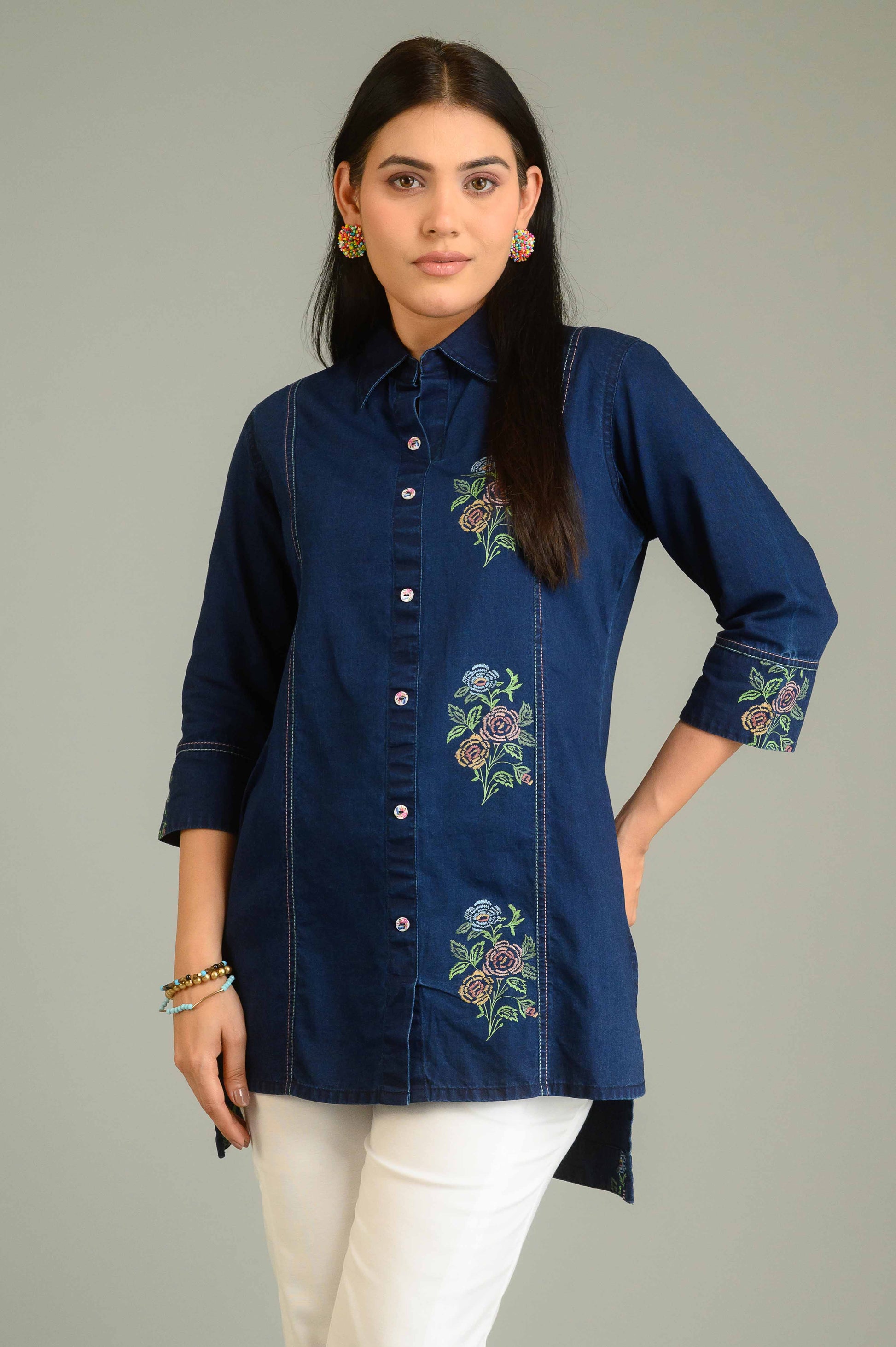 Product Carousel Image 3: Painting in Motion Denim Top