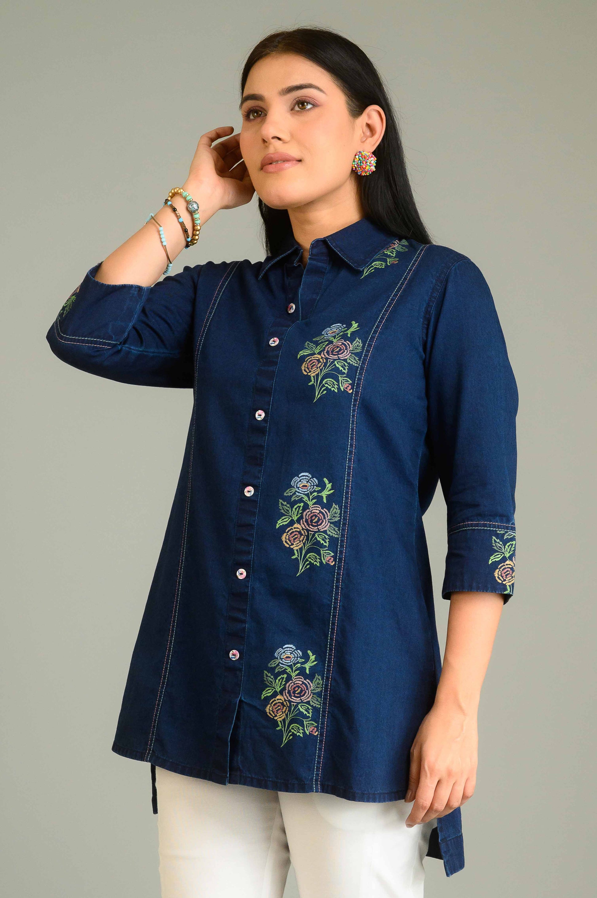 Product Carousel Image 4: Painting in Motion Denim Top