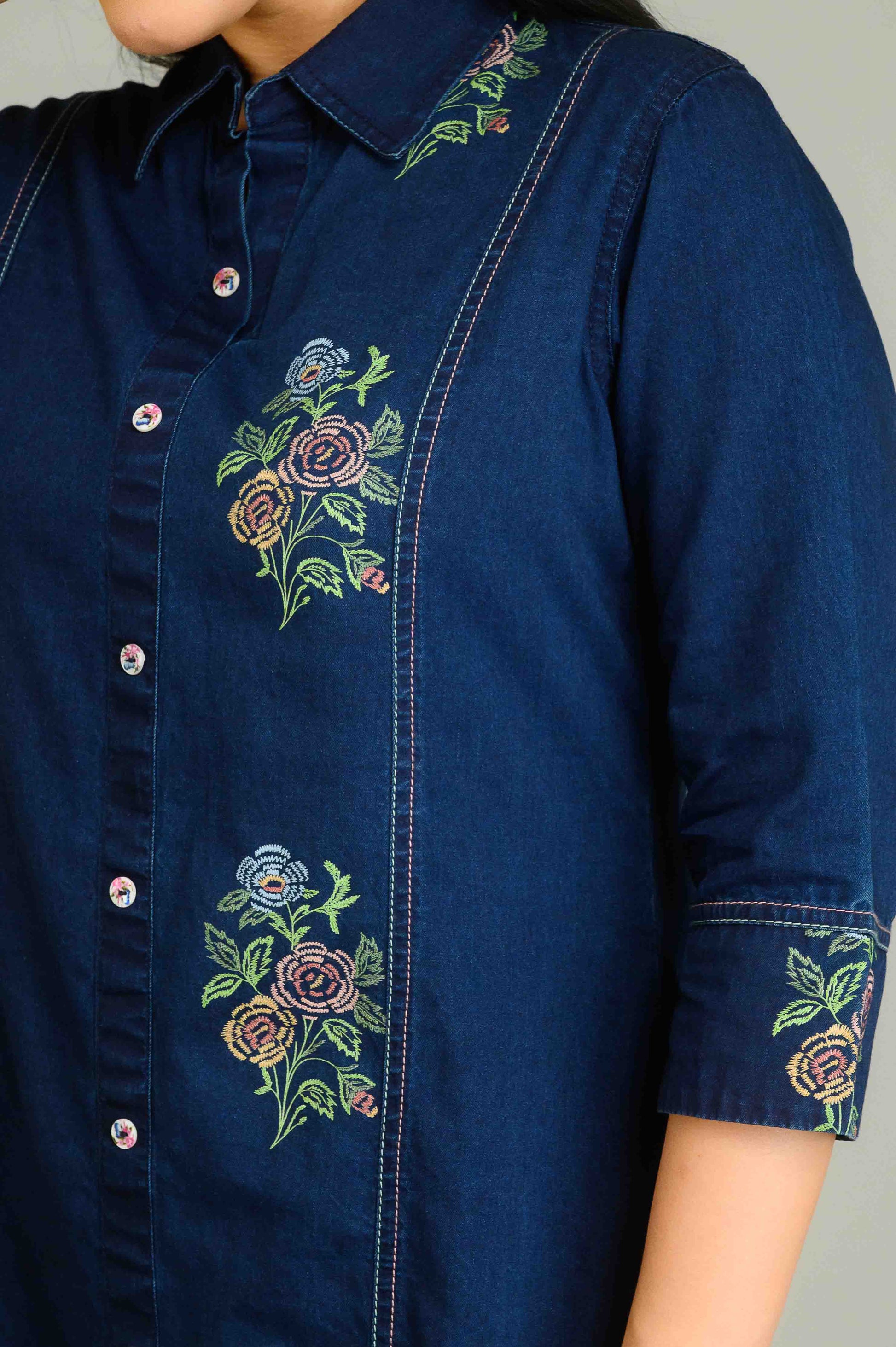 Product Carousel Image 2: Painting in Motion Denim Top