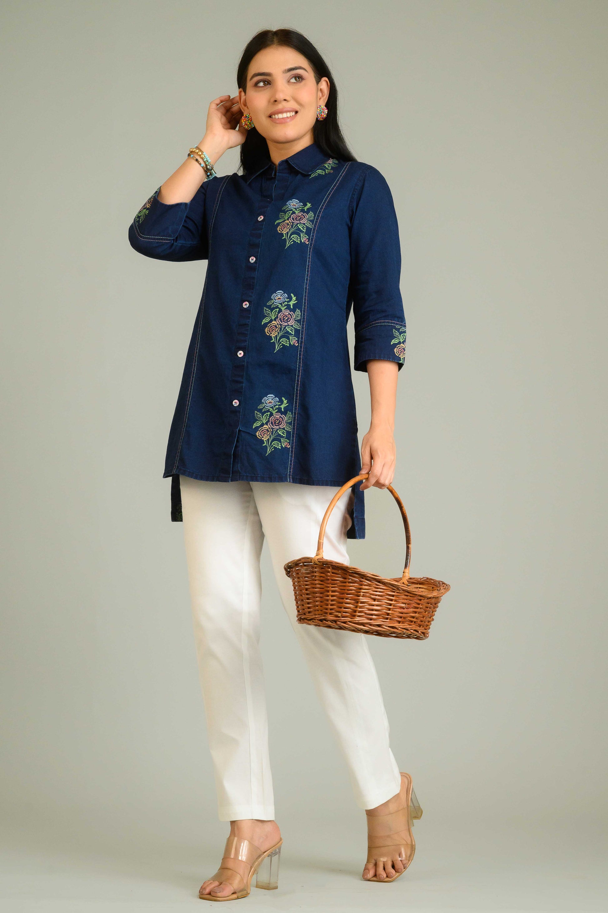 Product Carousel Image 1: Painting in Motion Denim Top