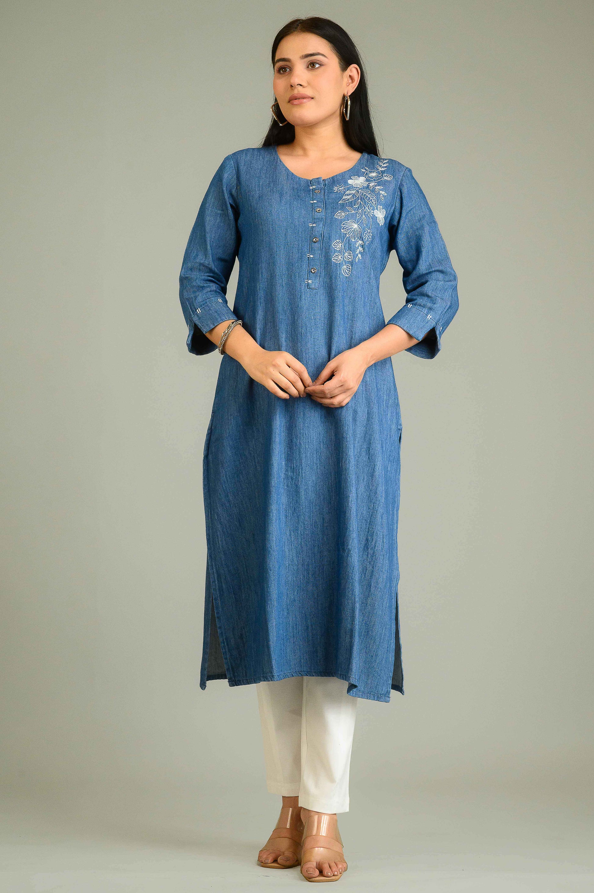 Product Carousel Image 2: Classic Blue Charm Kurta