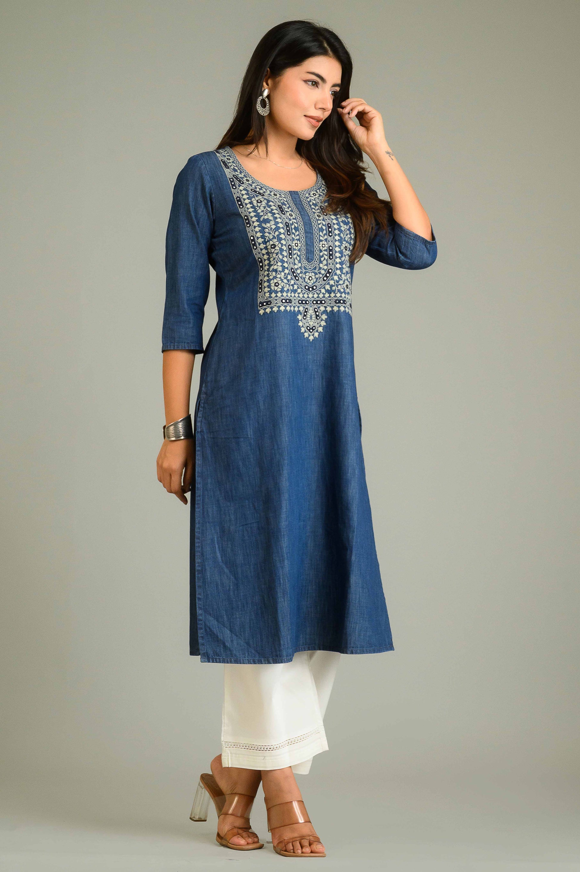 Product Carousel Image 3: Timeless Indigo Kurta