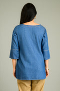 Product Carousel Image 9: Every Day Indigo Boat Neck Top
