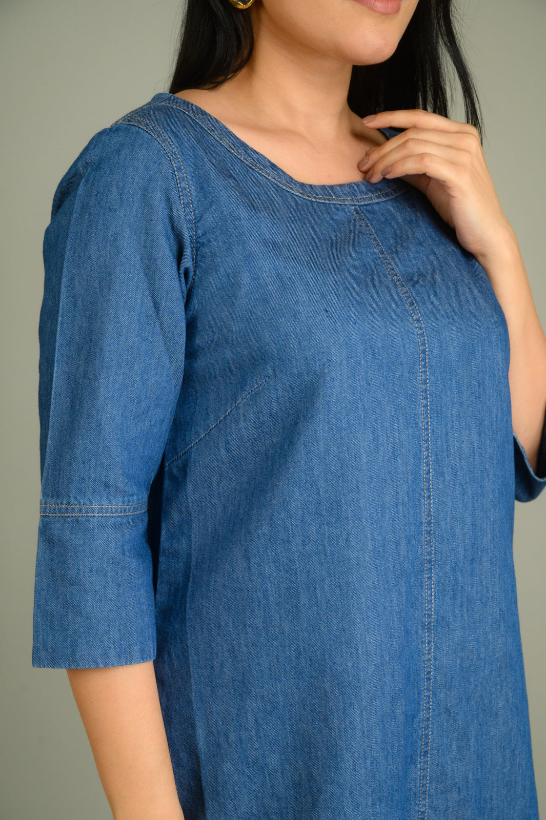 Product Carousel Image 7: Every Day Indigo Boat Neck Top