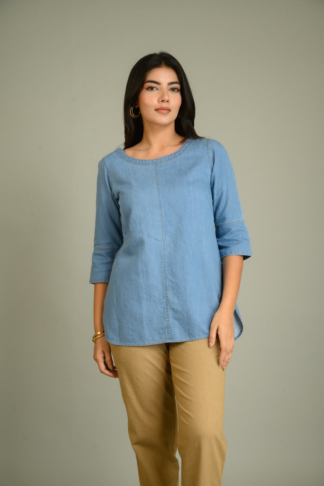 Product Carousel Image 3: Every Day Indigo Boat Neck Top