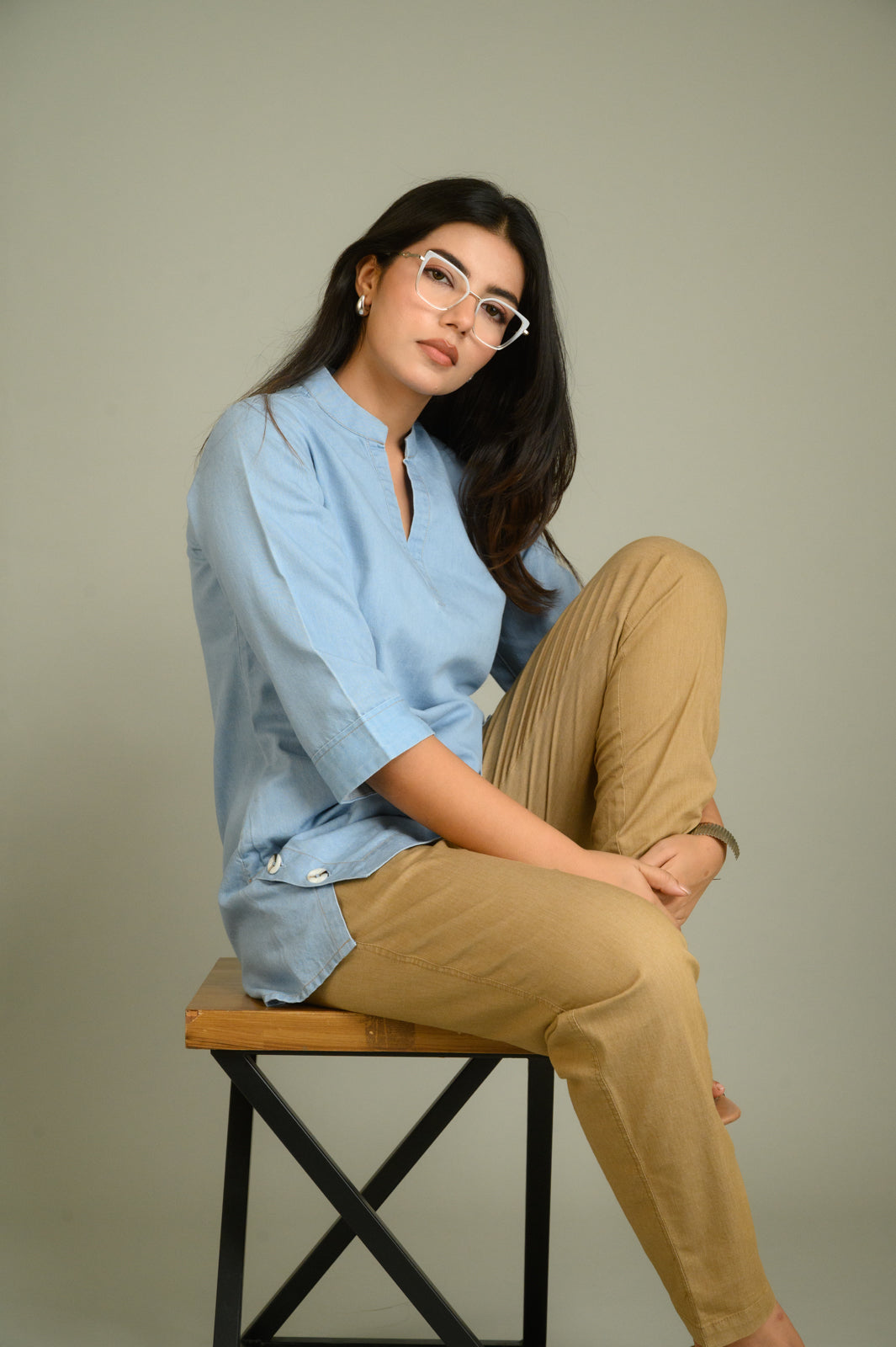 Product Carousel Image 1: The Denim Staple Top