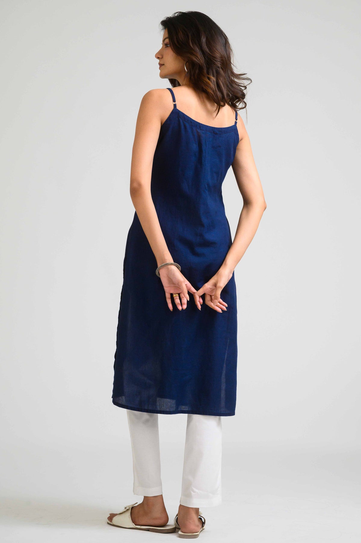 Chic Spaghetti Strap Embroidered Kurta - Etiquette Apparel