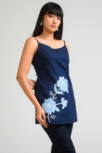 Easy Tie Up Denim Sleeveless Top - Etiquette Apparel