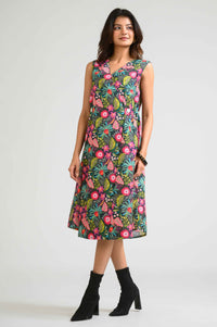 Tropical Overlap Escape Dress - Etiquette Apparel