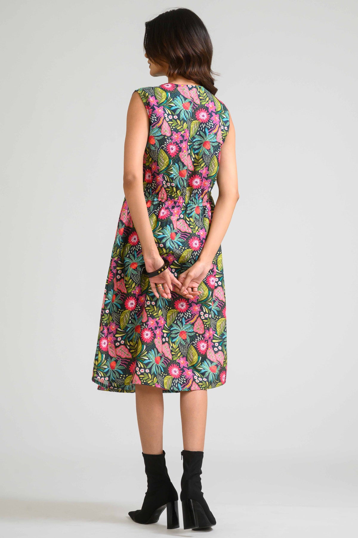Tropical Overlap Escape Dress - Etiquette Apparel
