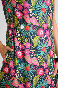 Tropical Overlap Escape Dress - Etiquette Apparel