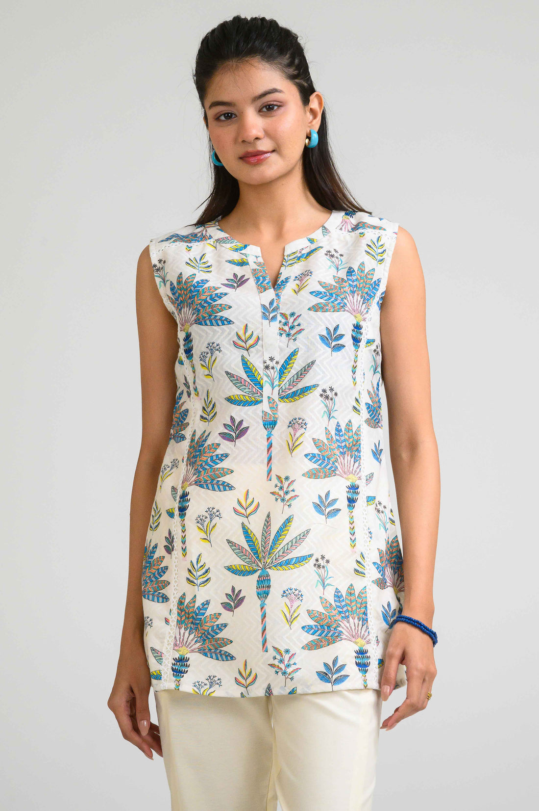 Tropical Rain Forest Sleeveless Top - Etiquette Apparel 