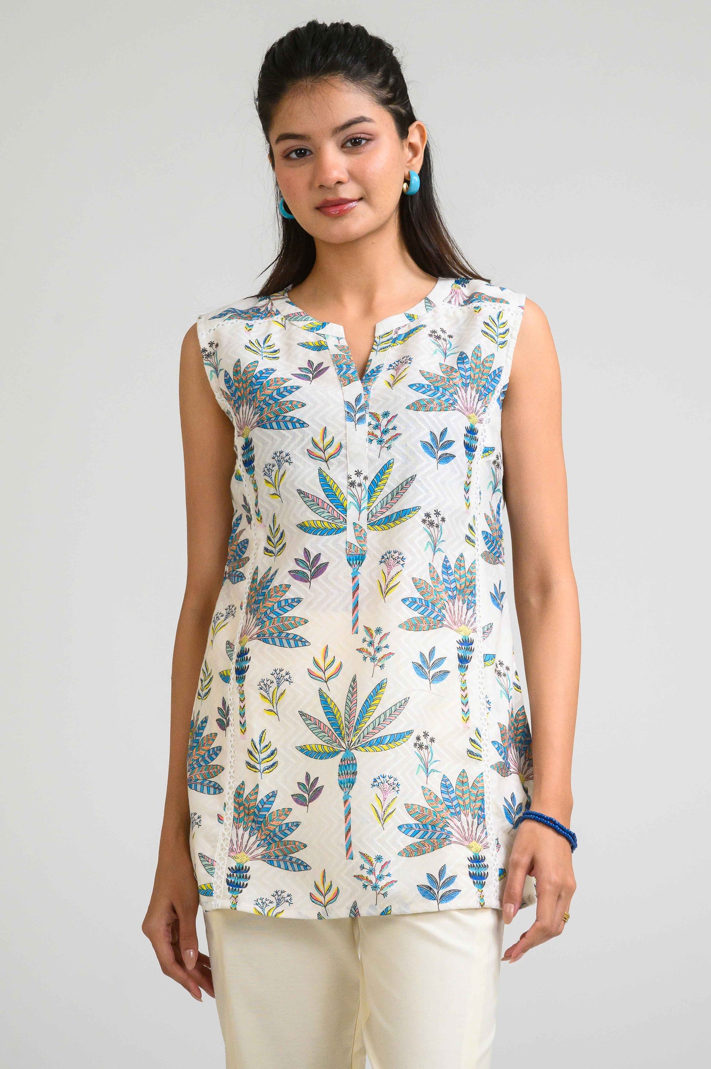 Tropical Rain Forest Sleeveless Top - Etiquette Apparel
