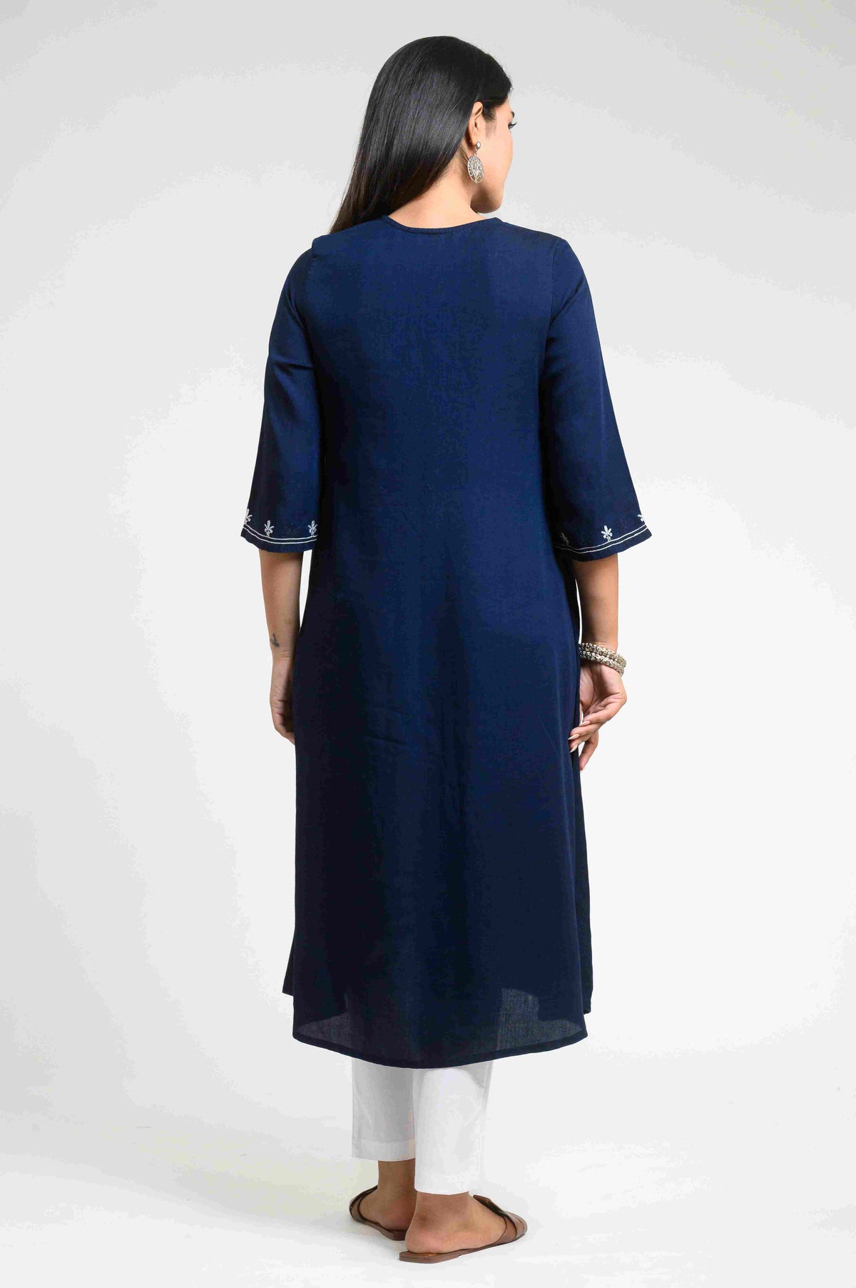 Indigo layered Airy Kurta - Etiquette Apparel